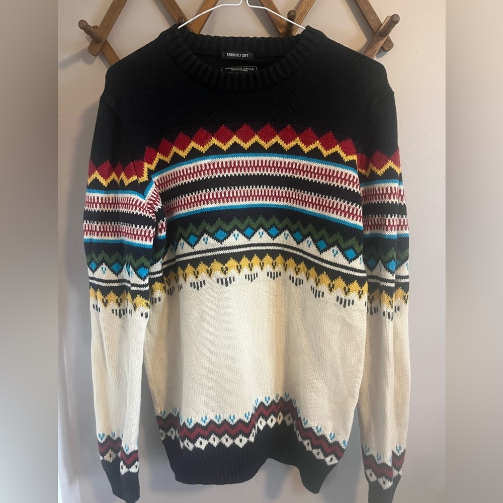 American eagle outfitters wool blend men’s fairisle crewneck sweater S